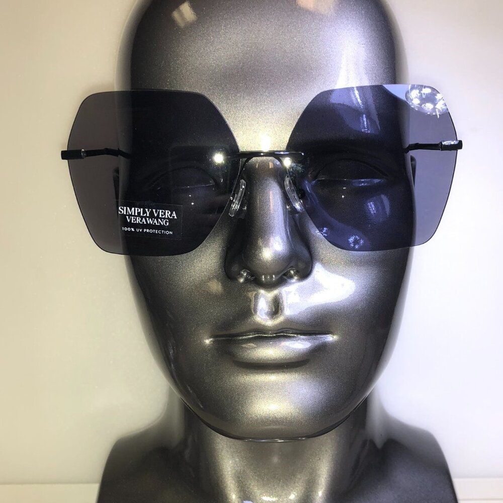 Simply Vera Oversized Black Frameless Sunglasses